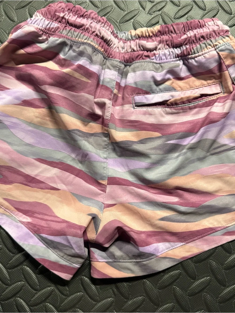 Athleta Girl Athletic Running Shorts Pink Purple Abstract Print Size Large 12